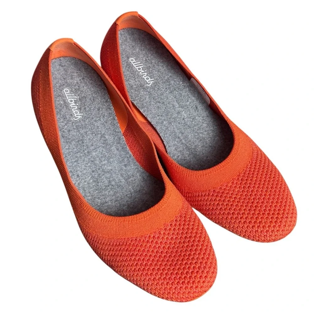 Allbirds Tree Breezers‎ Knit Ballet Flats Color Buoyant Orange 9 Career Preppy